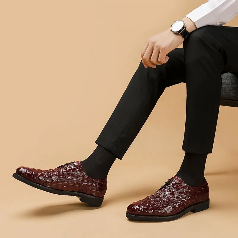 Men Genuine Leather Crocodile Shoes
