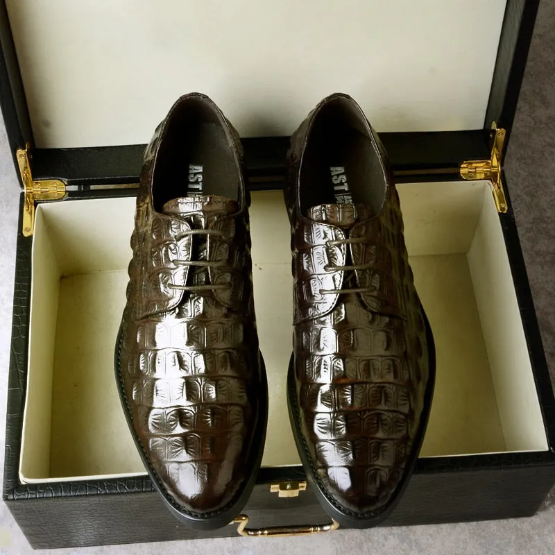 Men Genuine Leather Crocodile Shoes