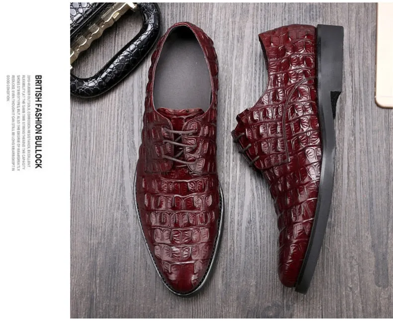 Men Genuine Leather Crocodile Shoes