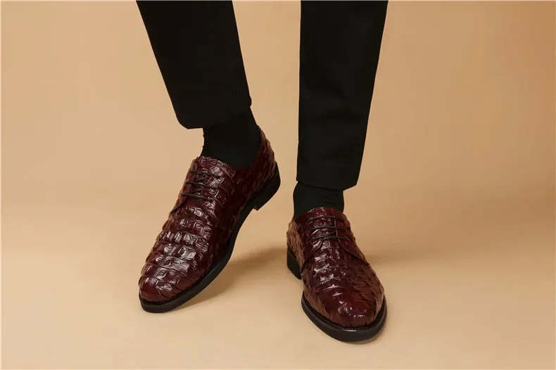 Men Genuine Leather Crocodile Shoes