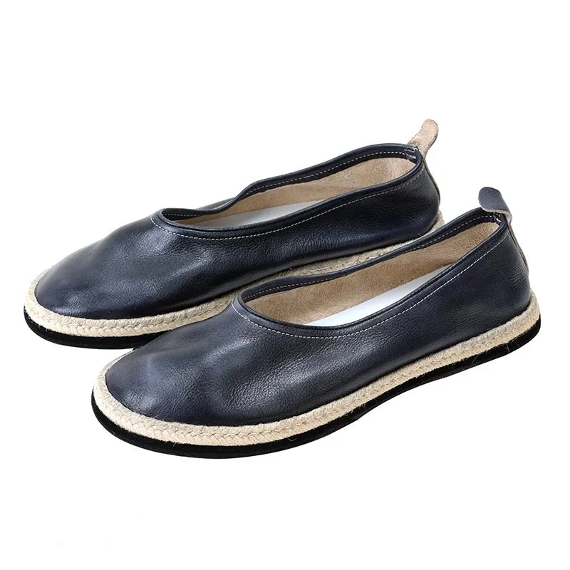 Men handmade stitched leather sole shoes