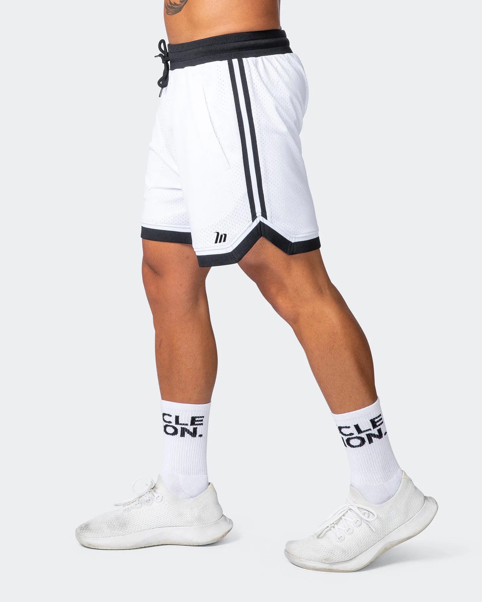 Mens 5" Basketball Shorts - White
