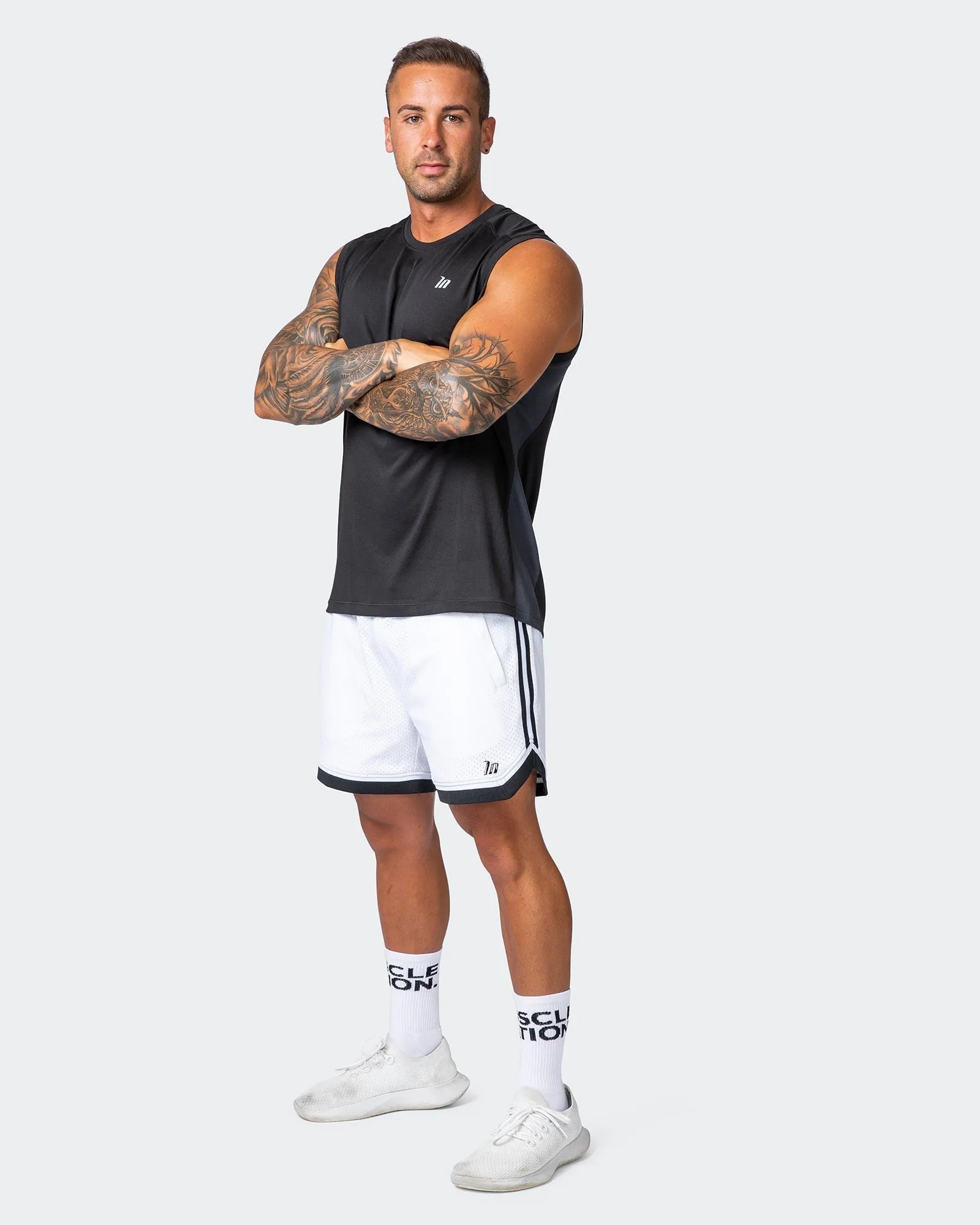 Mens 5" Basketball Shorts - White