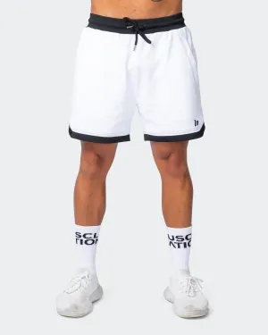 Mens 5" Basketball Shorts - White