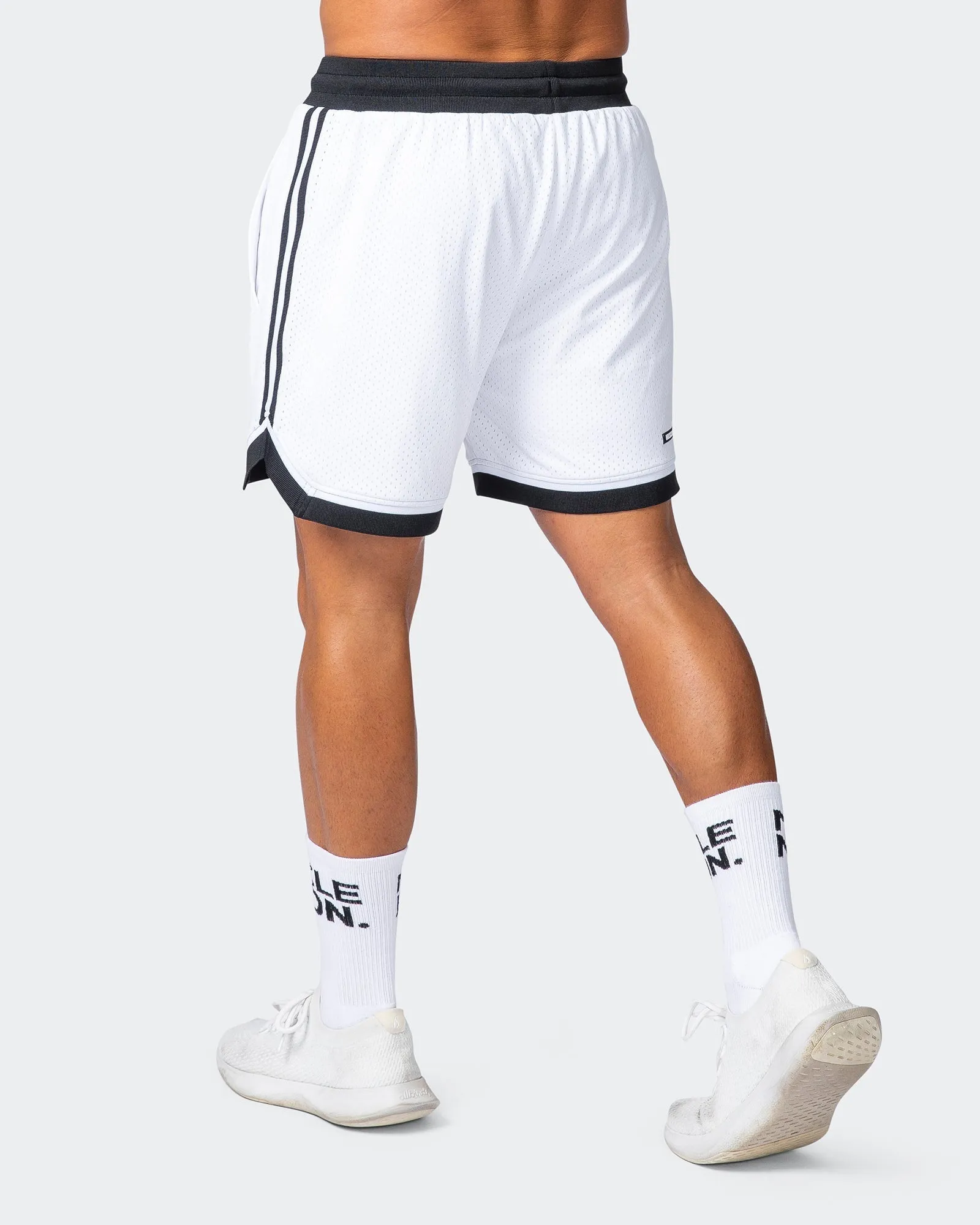 Mens 5" Basketball Shorts - White