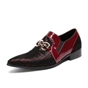 Mens Genuine Leather Red Party Wedding Formal Shoes