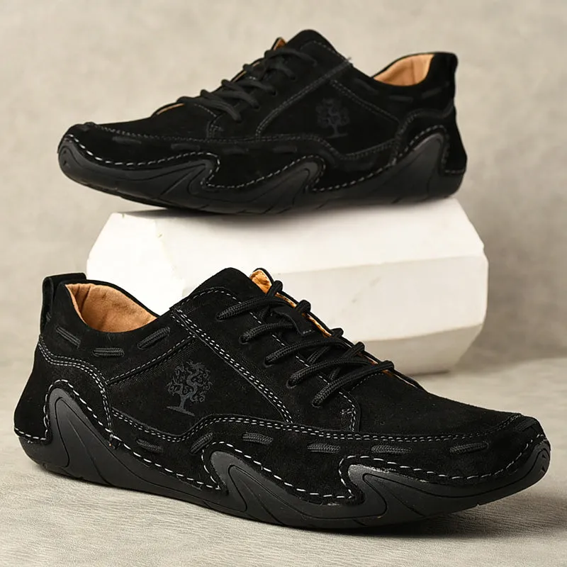 Men's Handmade Italian Leather Lace Up Loafer Shoes