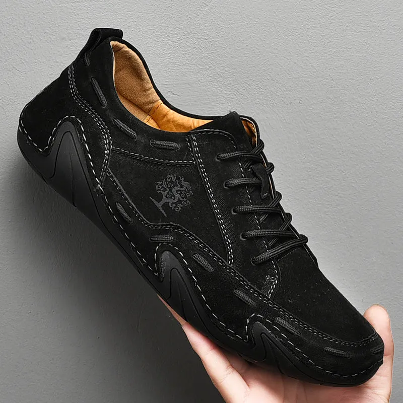 Men's Handmade Italian Leather Lace Up Loafer Shoes