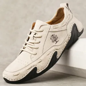 Men's Handmade Italian Leather Lace Up Loafer Shoes