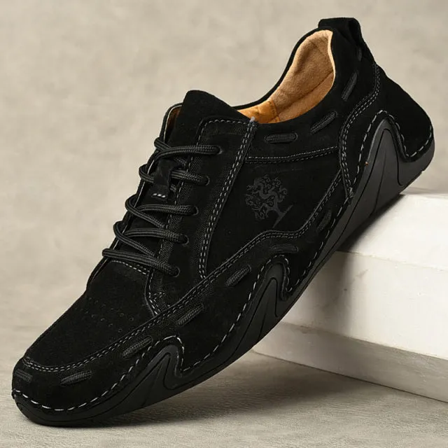 Men's Handmade Italian Leather Lace Up Loafer Shoes