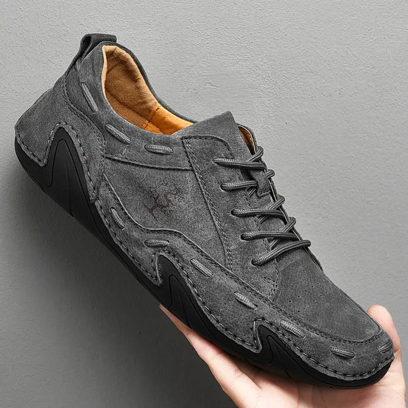 Men's Handmade Italian Leather Lace Up Loafer Shoes