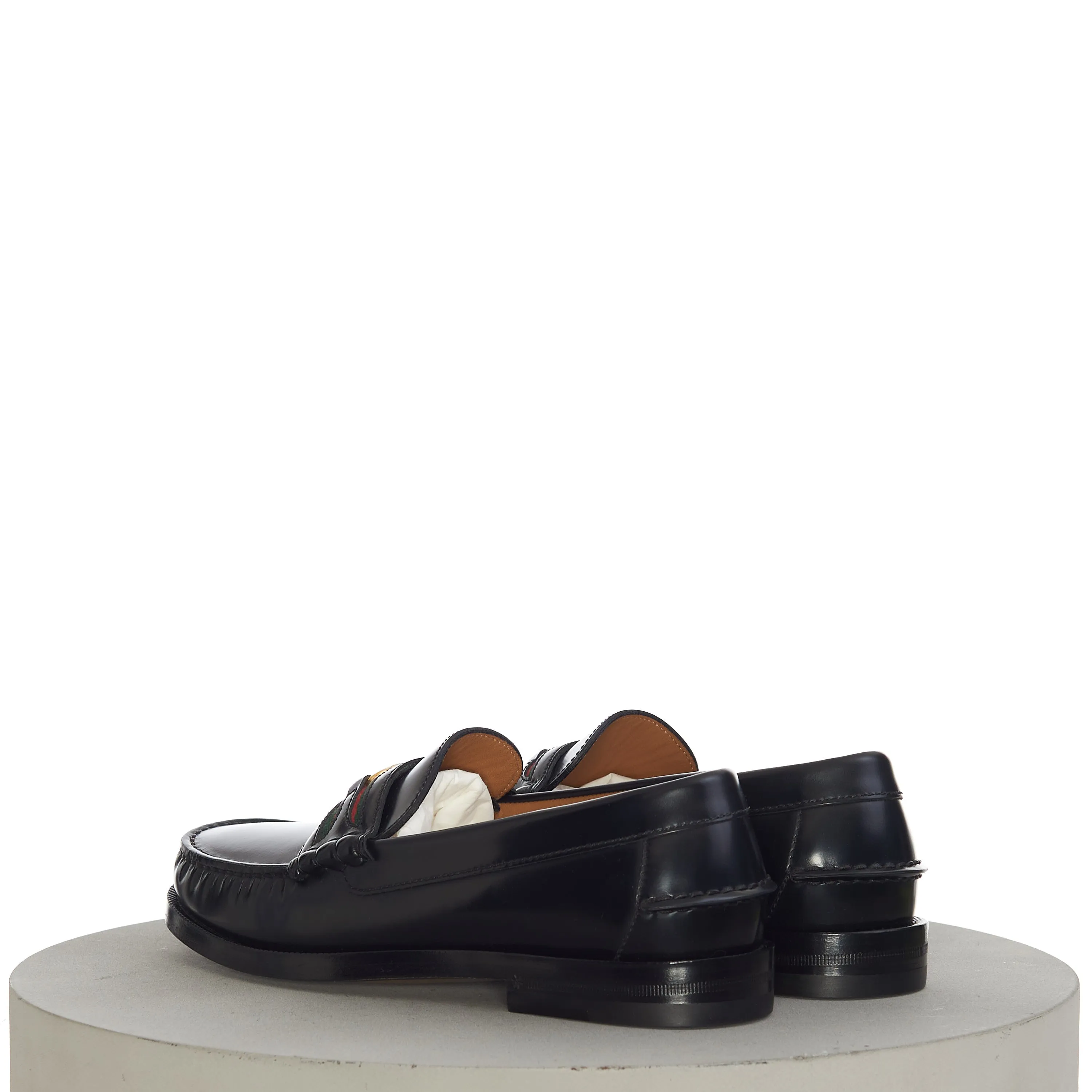Men's Loafer With Double G In Black Leather