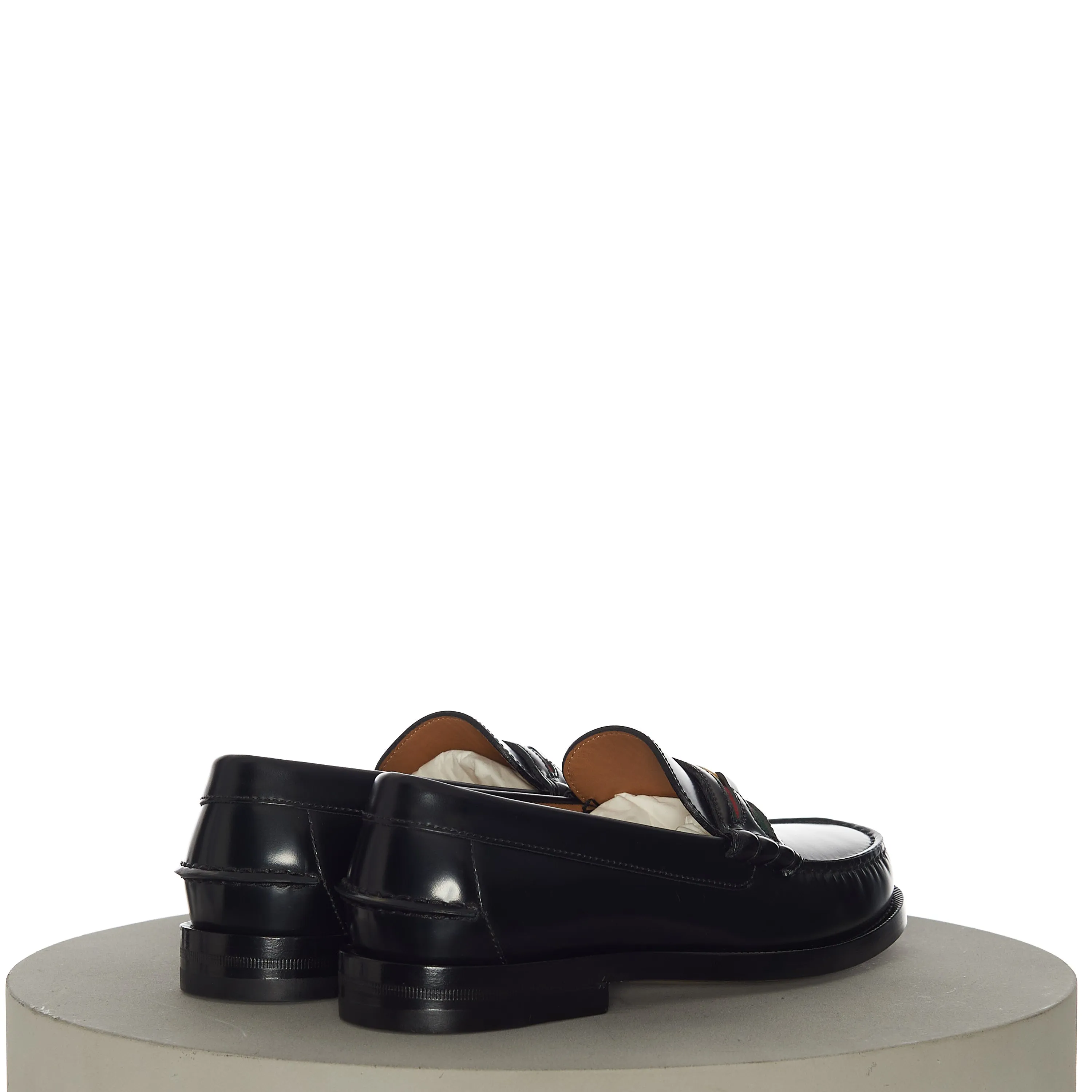 Men's Loafer With Double G In Black Leather