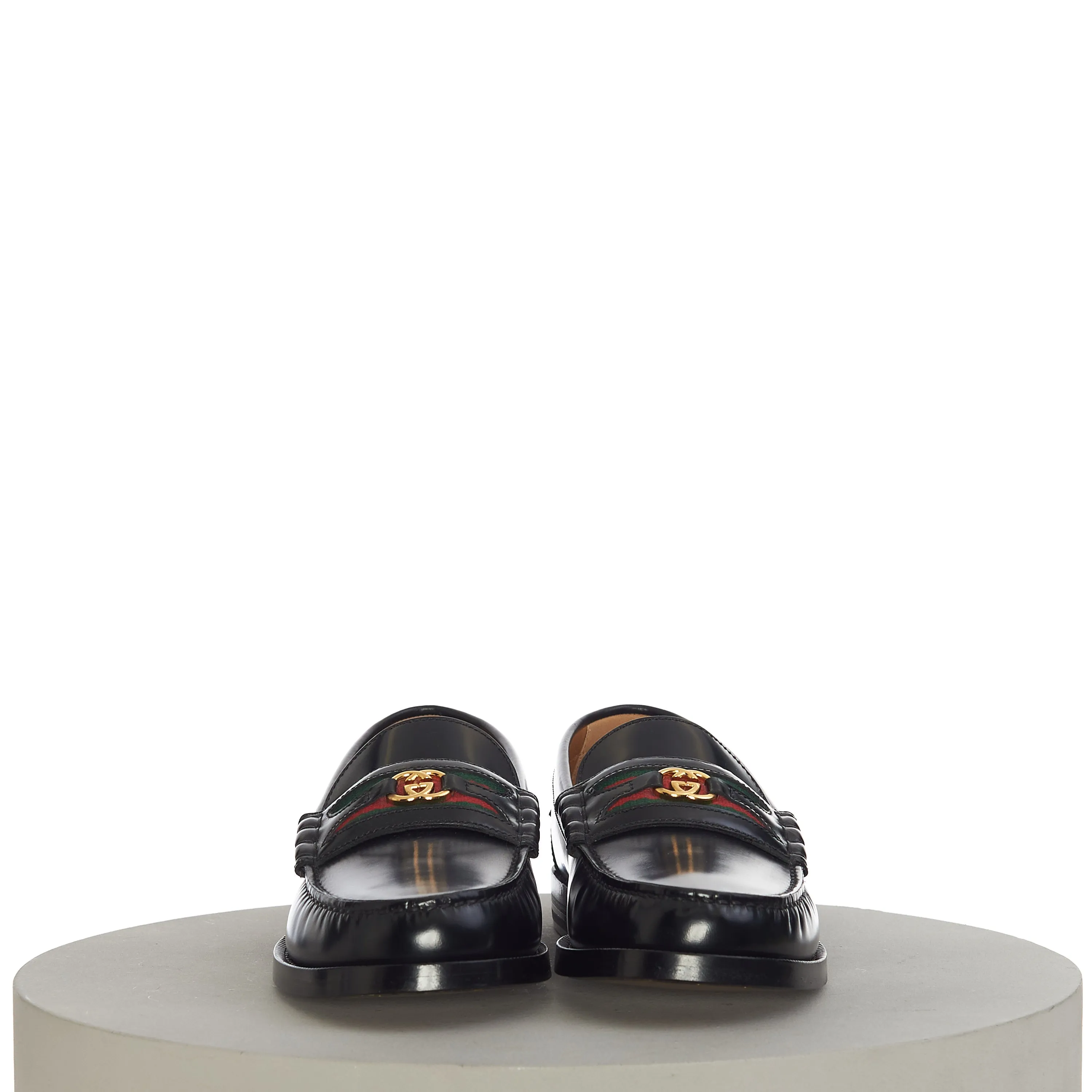 Men's Loafer With Double G In Black Leather