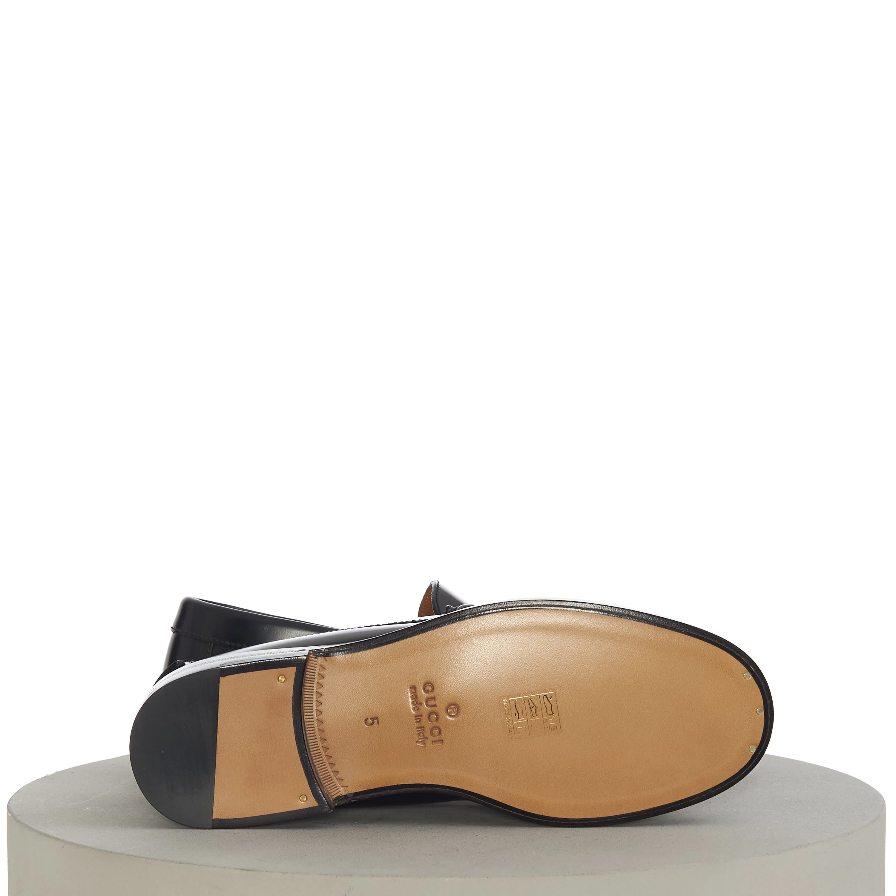 Men's Loafer With Double G In Black Leather