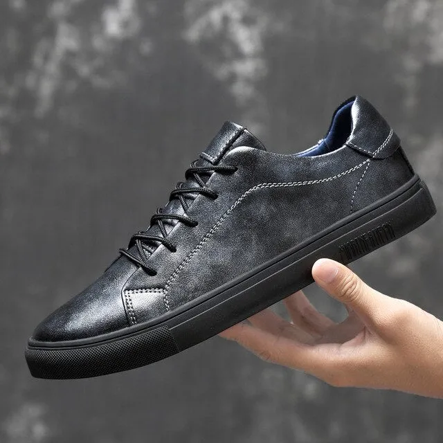 Men's Shoes Genuine Leather Flats Lace-up Shoes Black Oxford Shoes Luxury Casual Shoes Designer Loafers