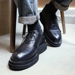 Men's thick sole leather shoes simple height increasing shoes