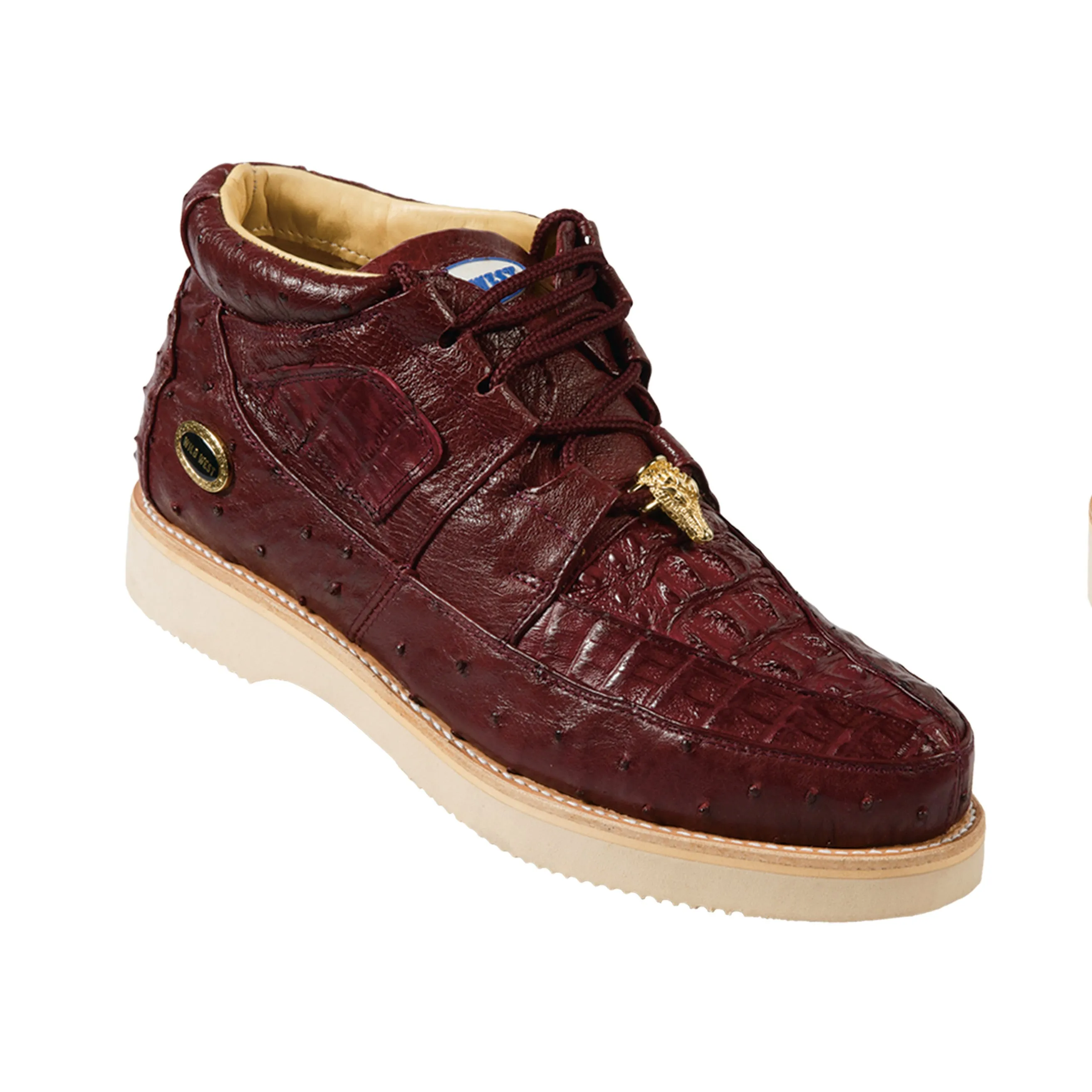 Men's Wild West Caiman With Ostrich Casual Shoes