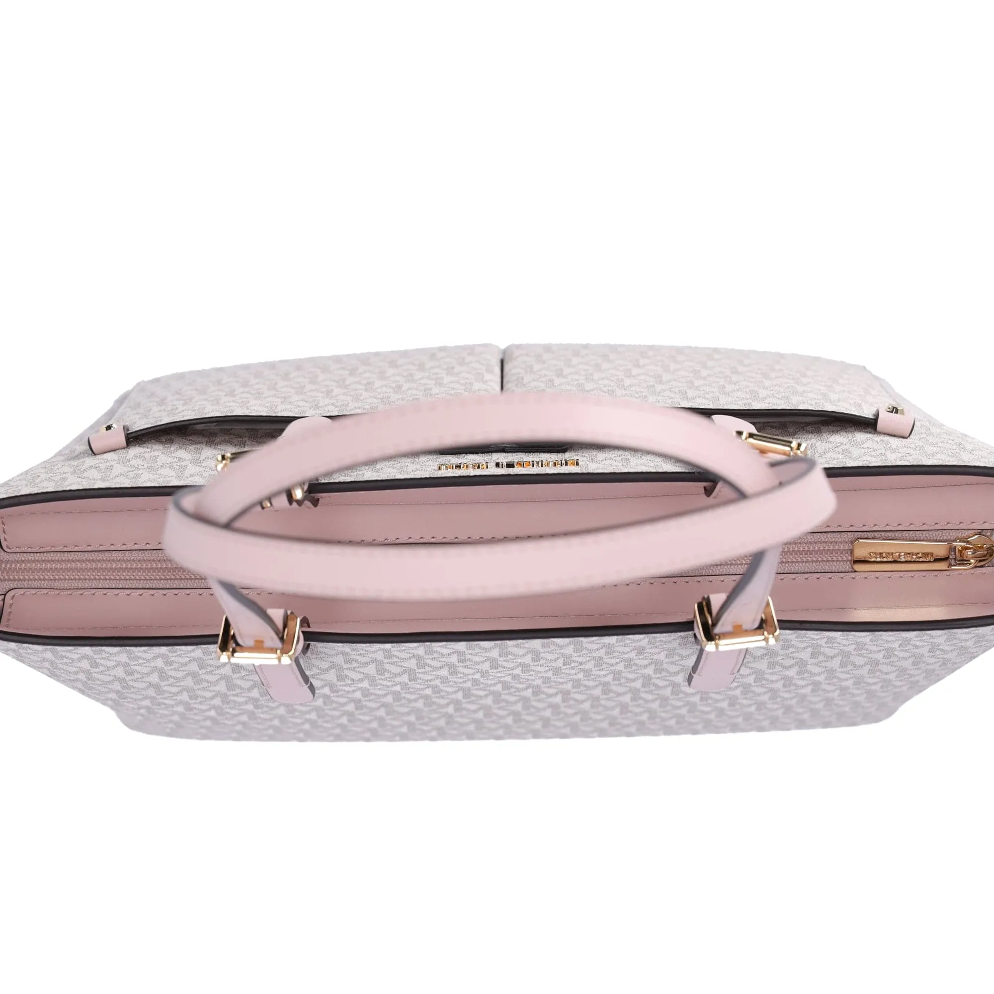 Michael Kors Jet Set Travel Medium Double Pocket Tote Vanilla MK Blush Pink