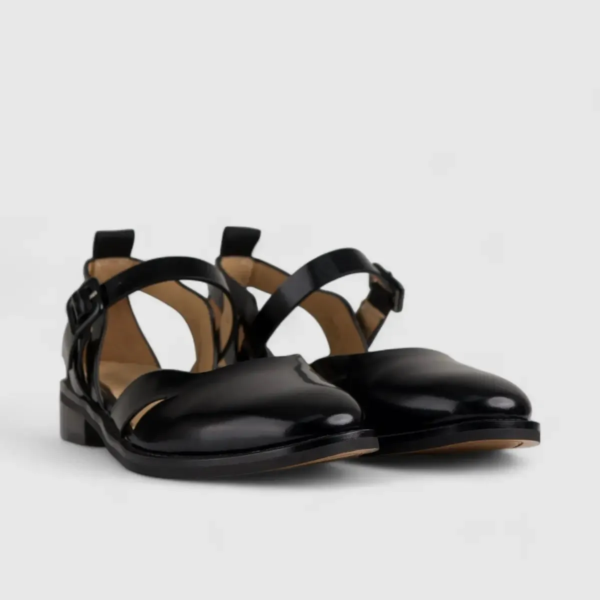 Morbido Leather Moc Pump Loafer Black NSH500-19