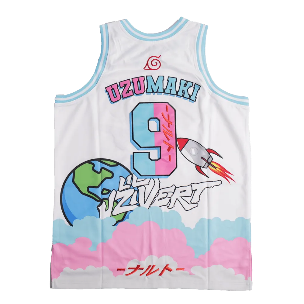 NARUTO X UZI VERT  BASKETBALL JERSEY WHITE