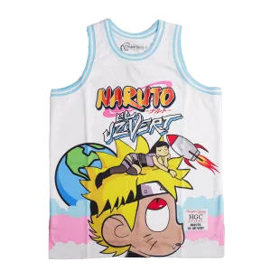 NARUTO X UZI VERT  BASKETBALL JERSEY WHITE