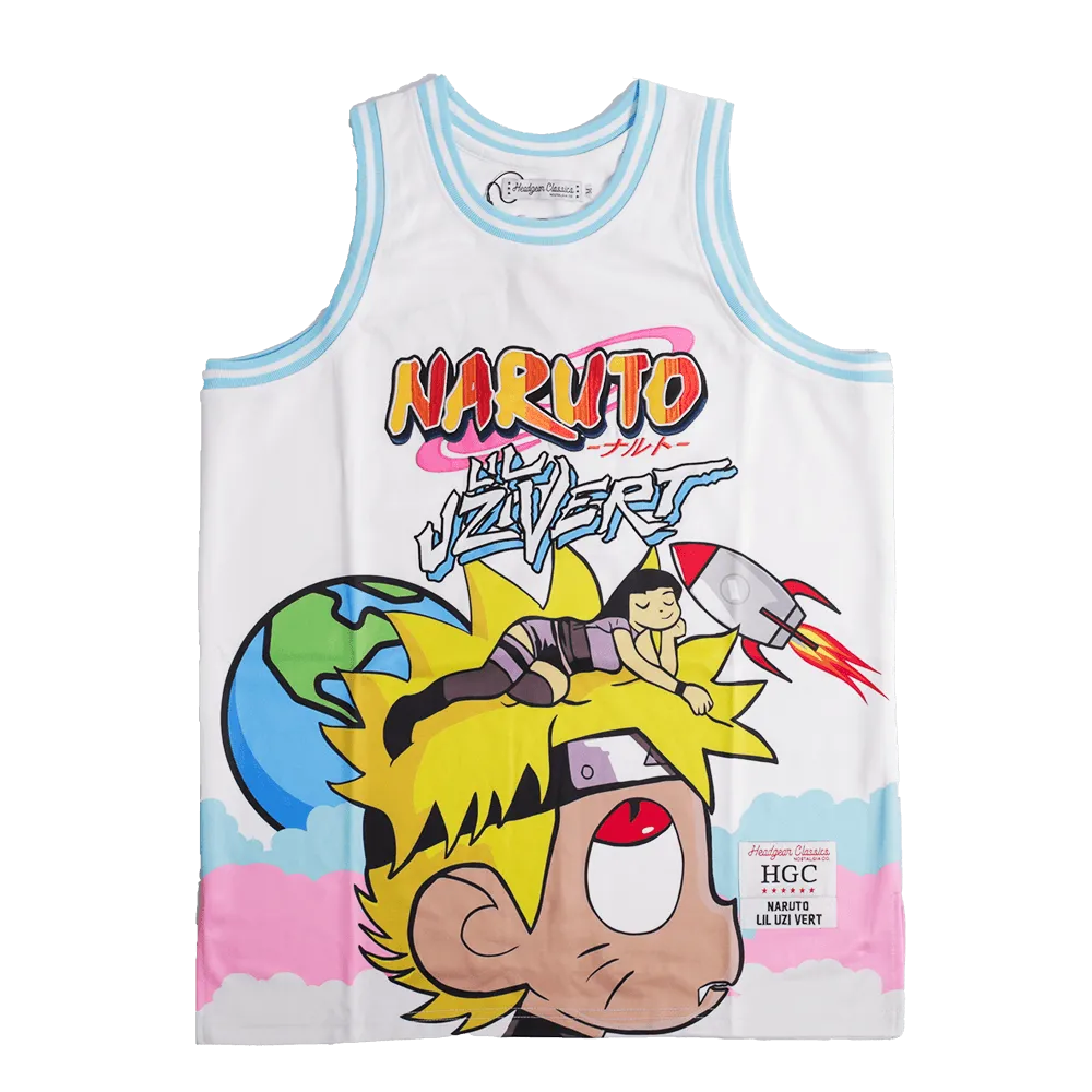 NARUTO X UZI VERT  BASKETBALL JERSEY WHITE