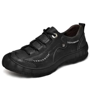 NEW Men Casual Shoes Summer Hiking Shoes Size 38-45 Men Breathable Casual Leather Men Walking Shoes Factory Sales *