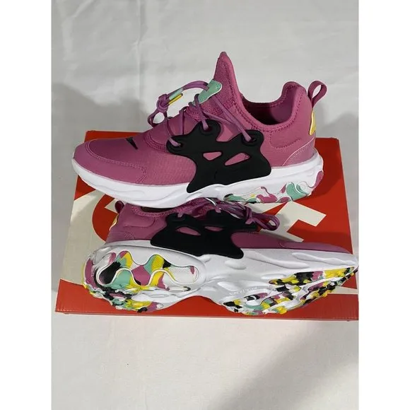 New Youth Size 6.5Y Pink Nike React Presto MC (GS) Running Shoes CD8138 600