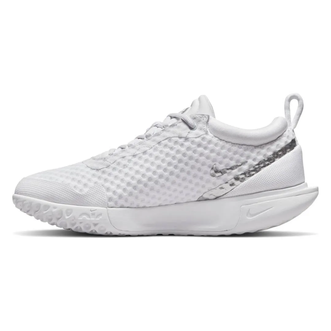Nike Court Zoom Pro Women's Tennis Shoe (White/Metallic Silver)