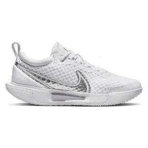 Nike Court Zoom Pro Women's Tennis Shoe (White/Metallic Silver)
