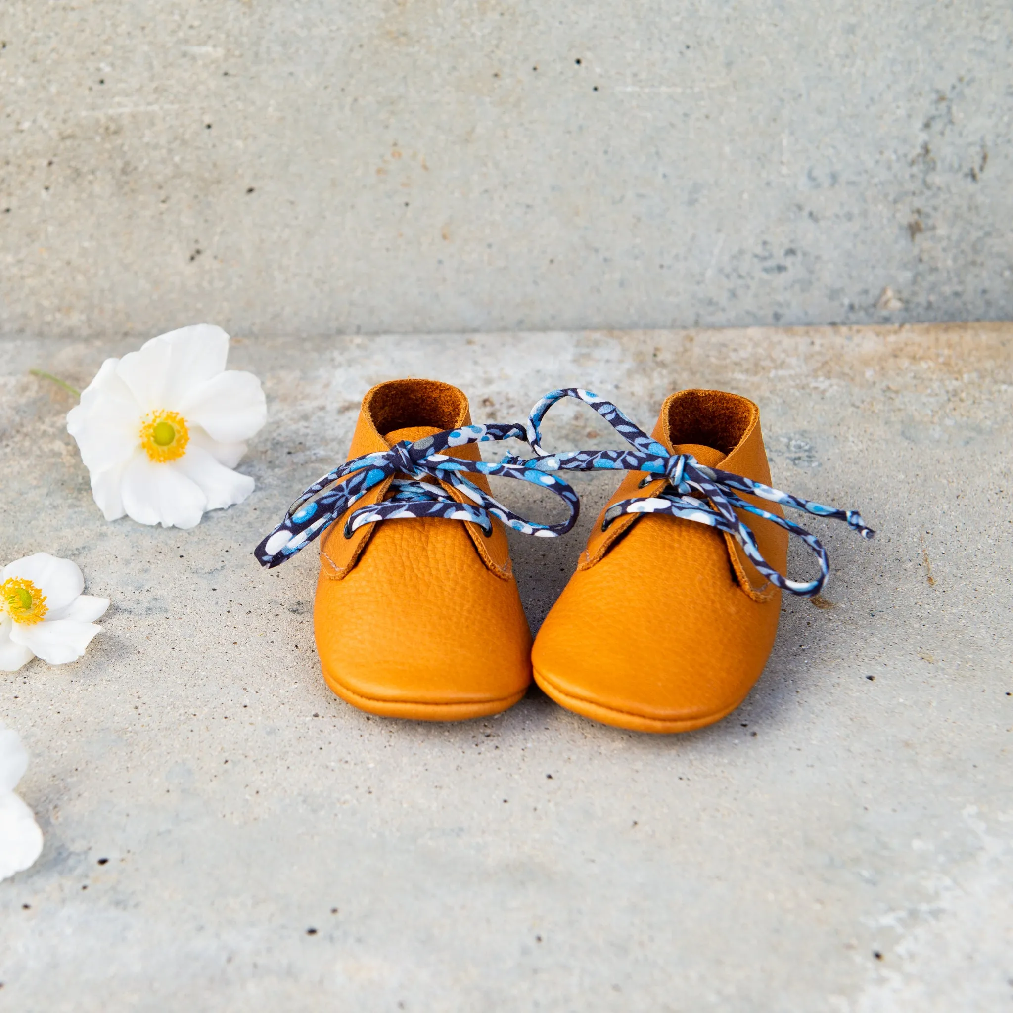 OCHRE TRAVELLERS WITH LIBERTY PRINT LACES