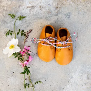 OCHRE TRAVELLERS WITH LIBERTY PRINT LACES