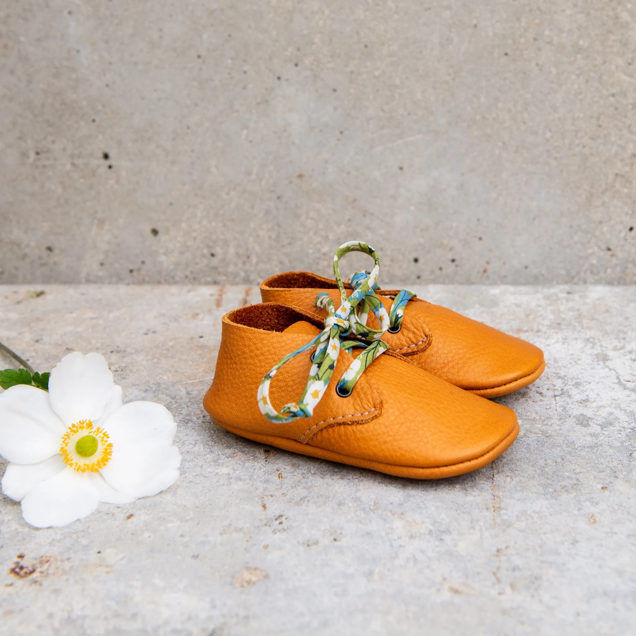 OCHRE TRAVELLERS WITH LIBERTY PRINT LACES
