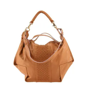 Oversize Tan Leather Dunaway  Hobo Bag