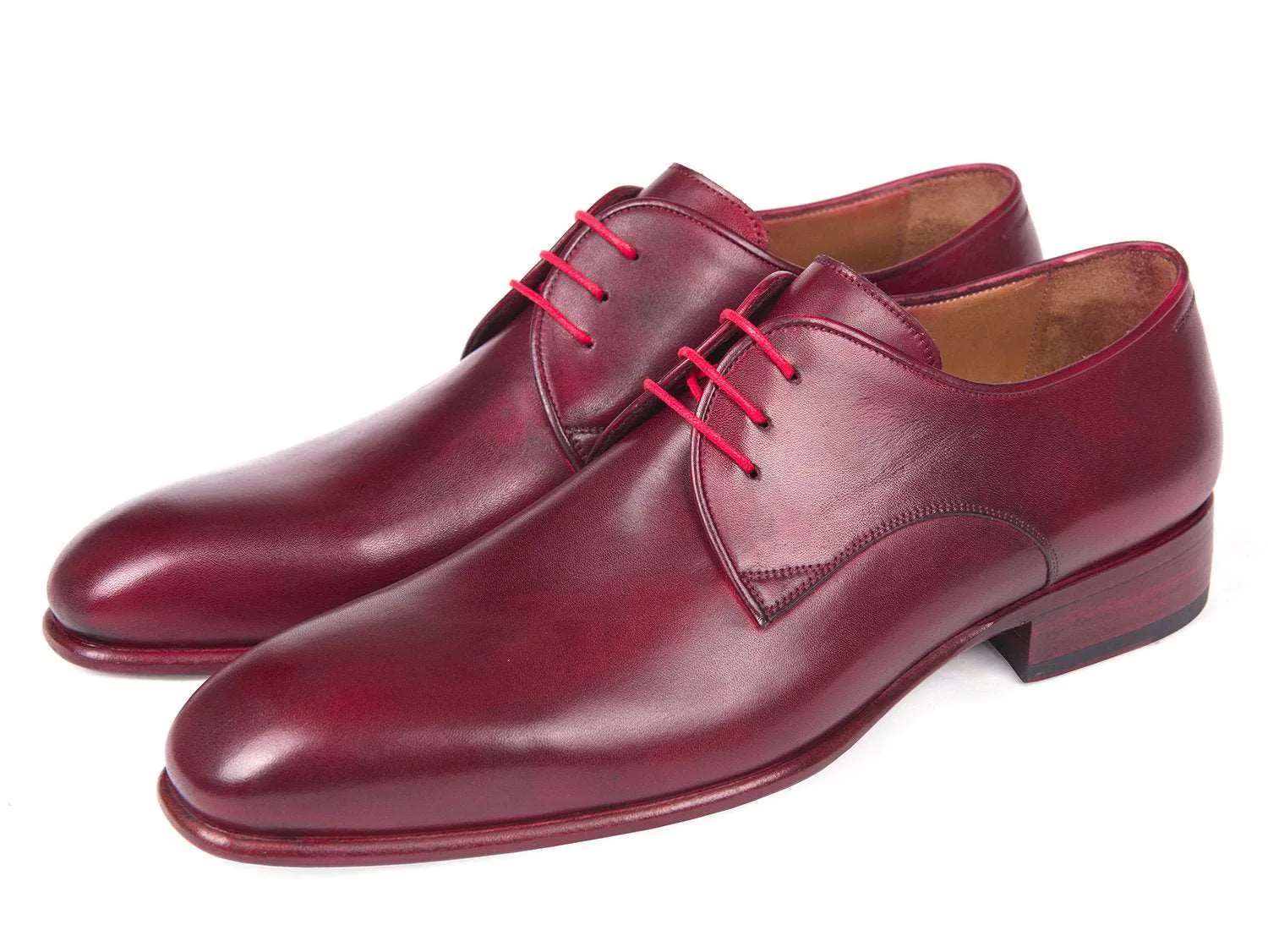 Paul Parkman Burgundy Hand Painted Derby Shoes
