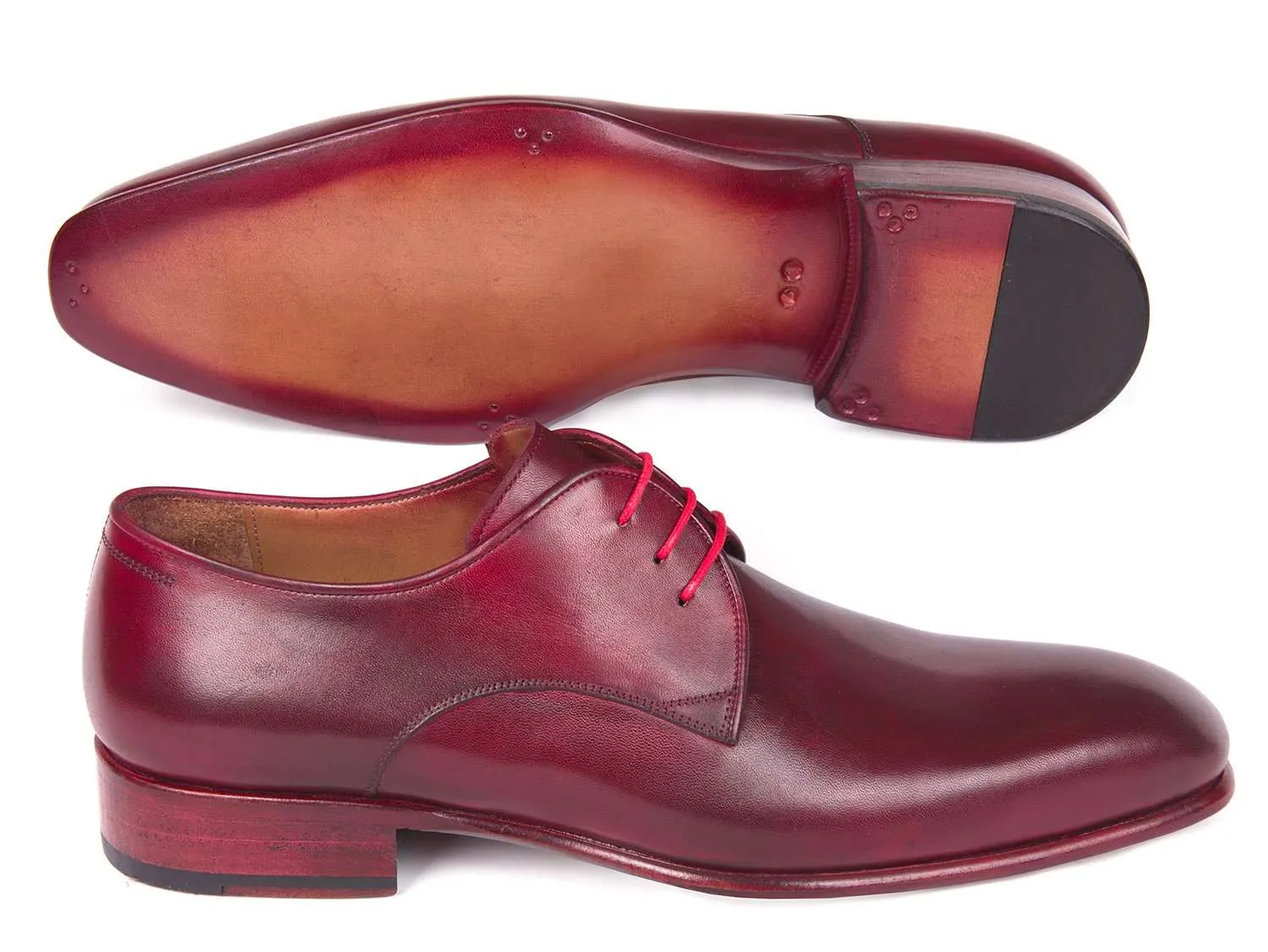 Paul Parkman Burgundy Hand Painted Derby Shoes
