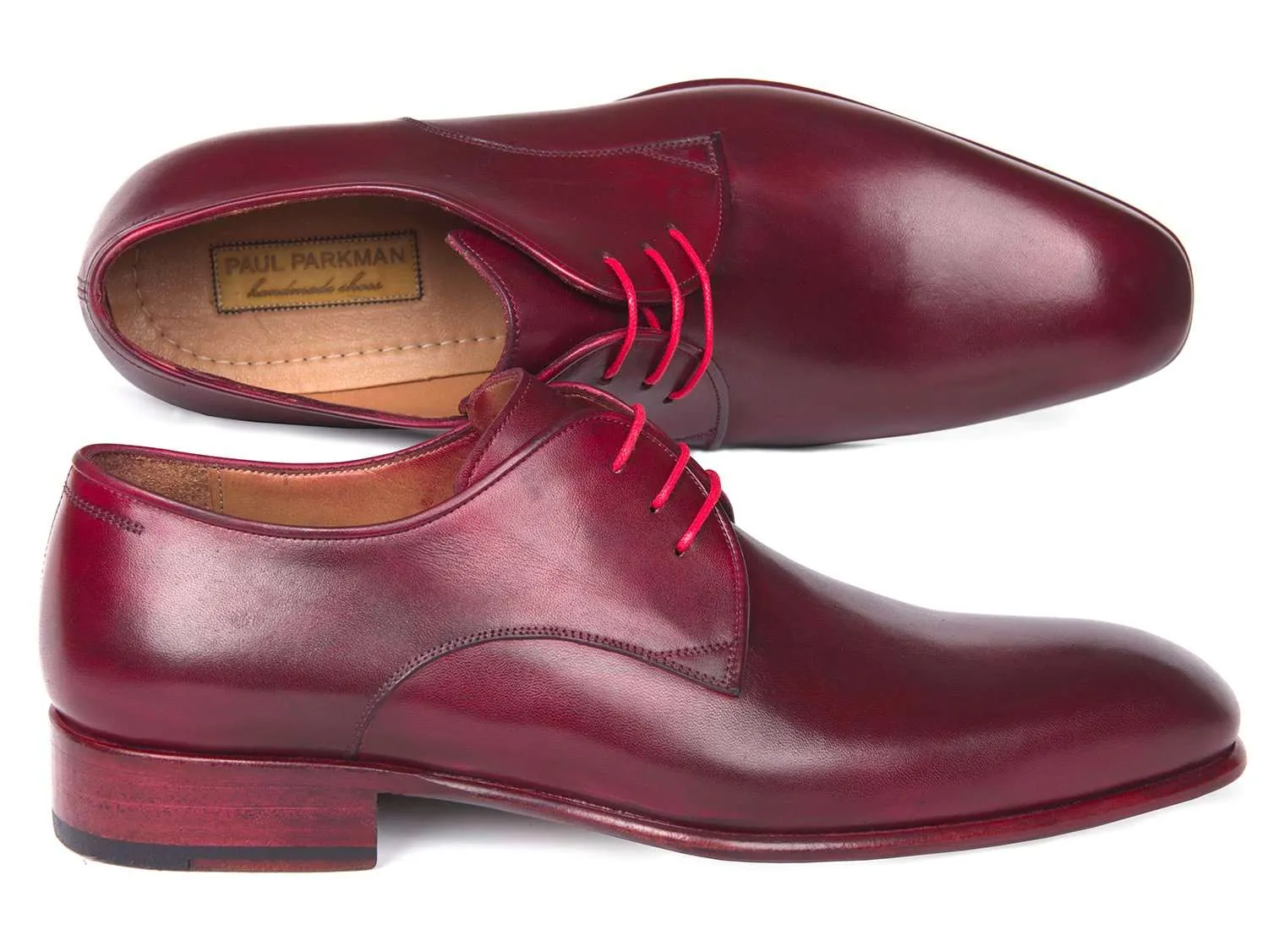 Paul Parkman Burgundy Hand Painted Derby Shoes