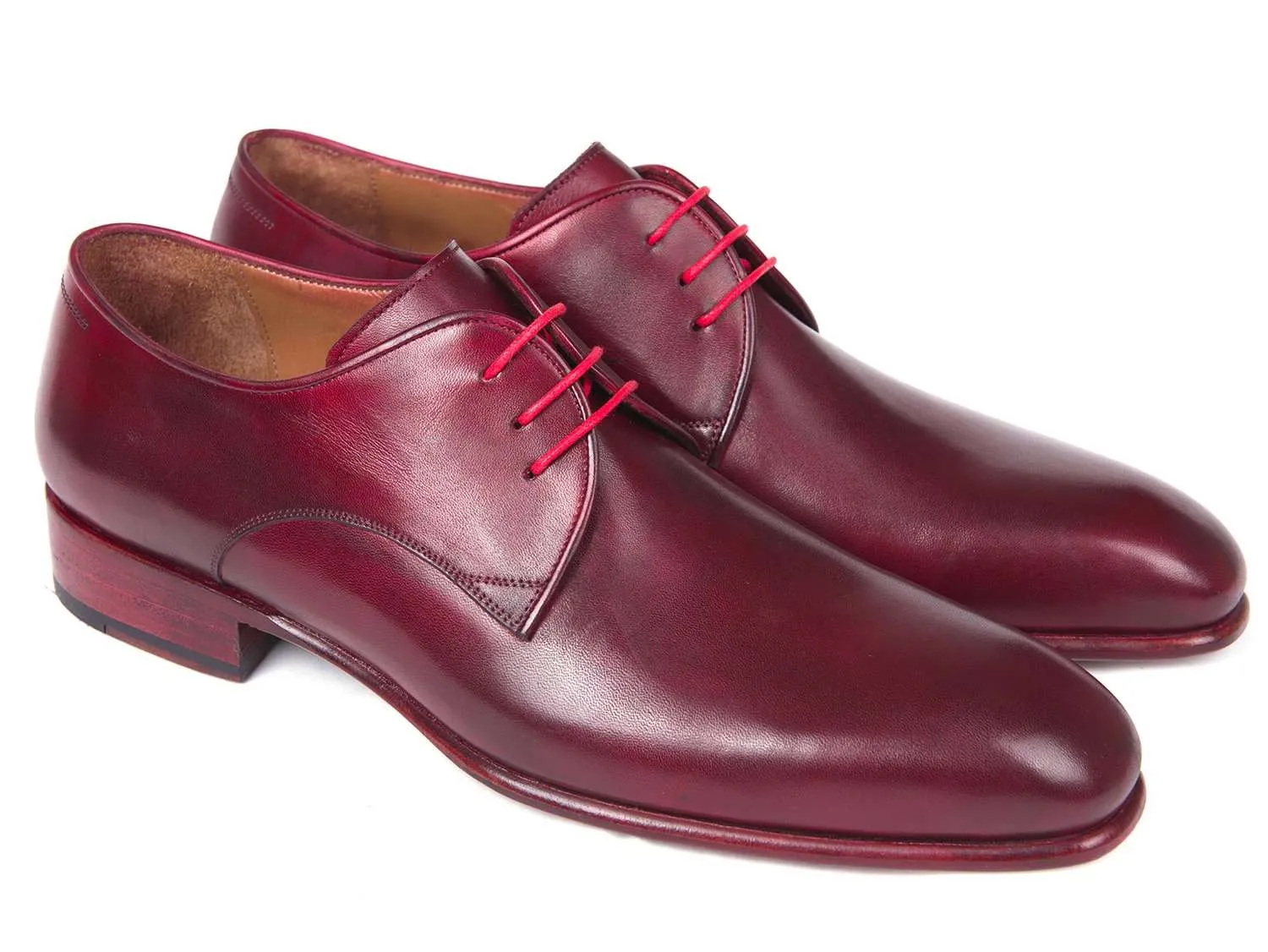 Paul Parkman Burgundy Hand Painted Derby Shoes