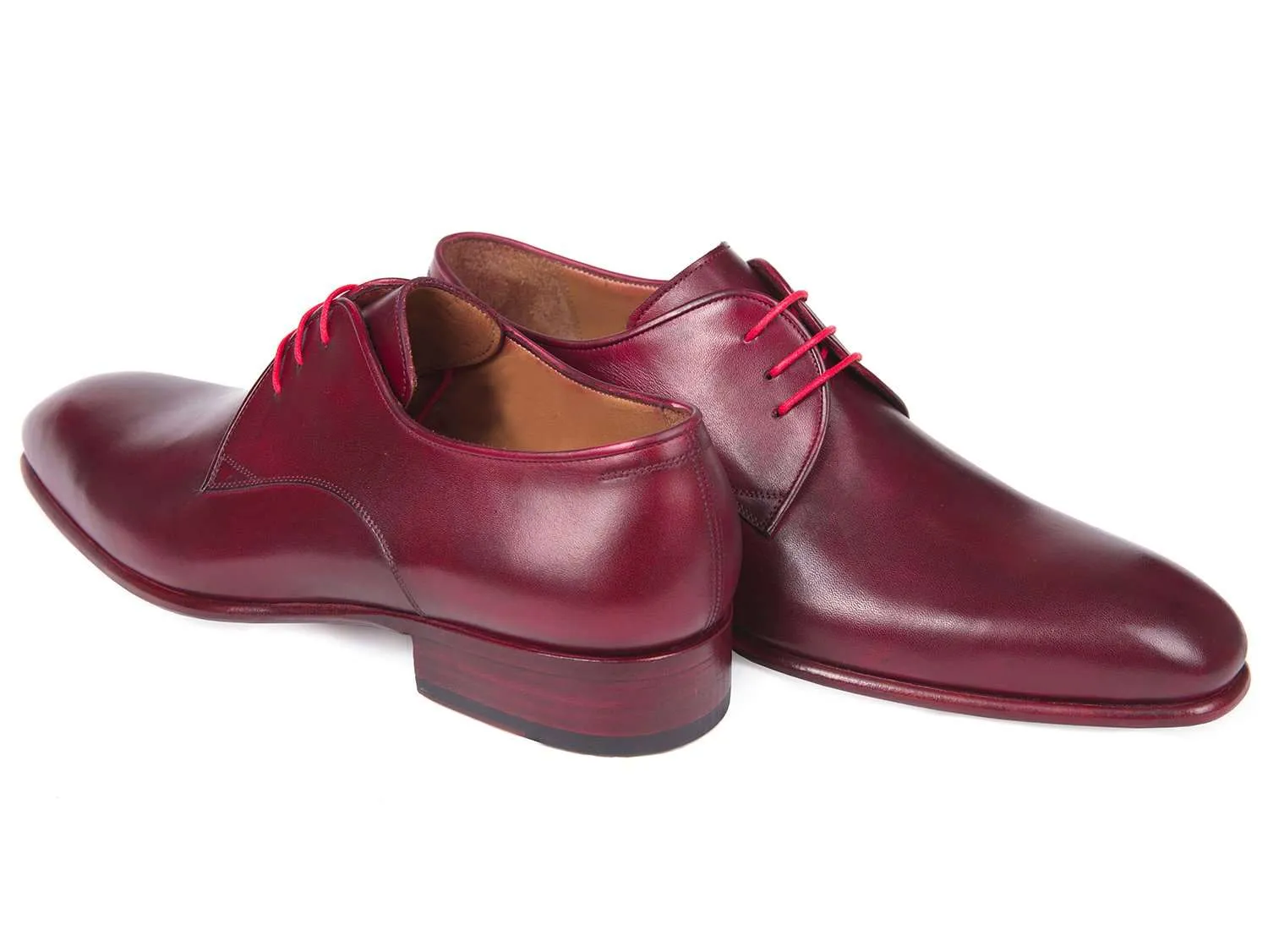 Paul Parkman Burgundy Hand Painted Derby Shoes
