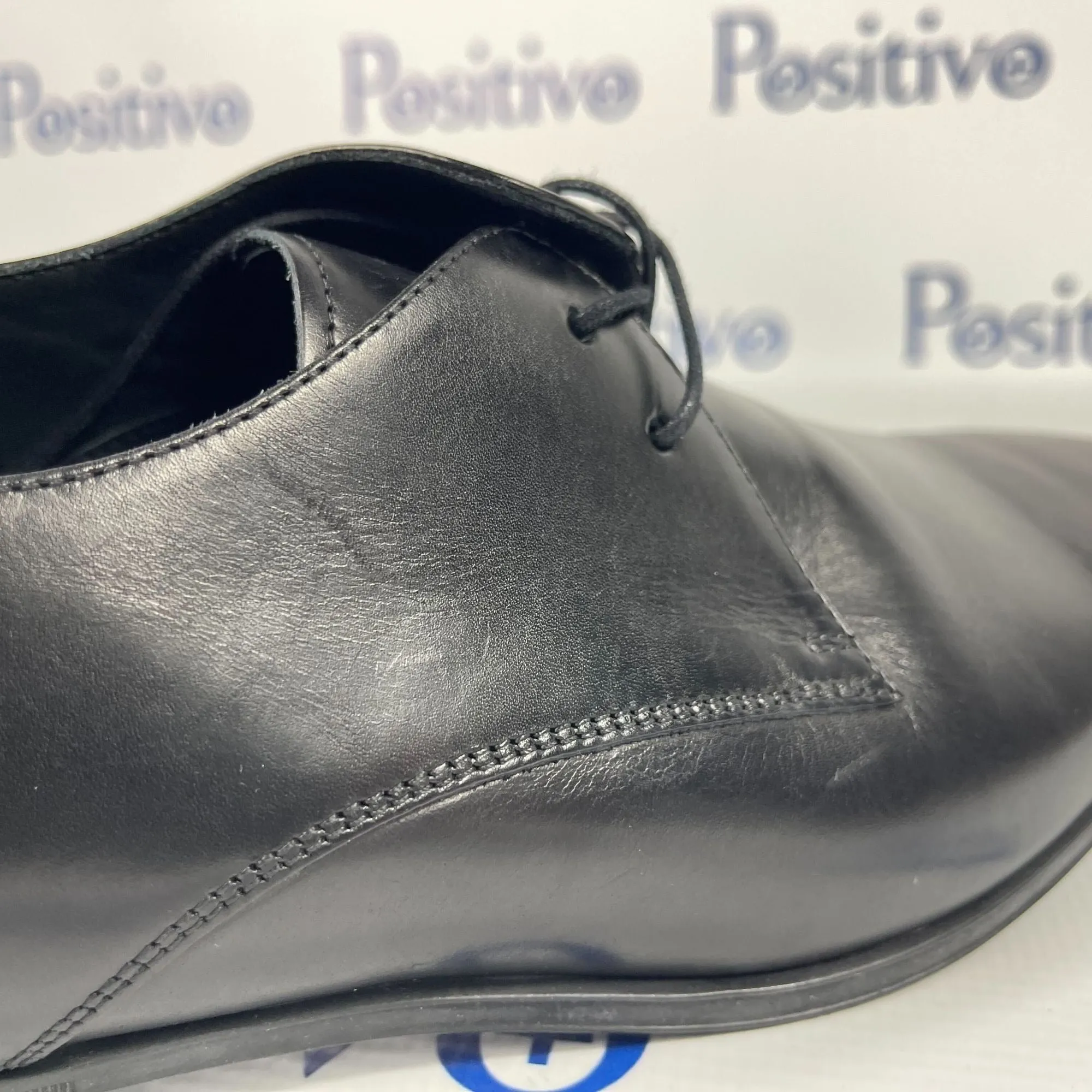 Paul Smith CON01 A-4 Coney Black Leather Derby Shoes  w/ Defect