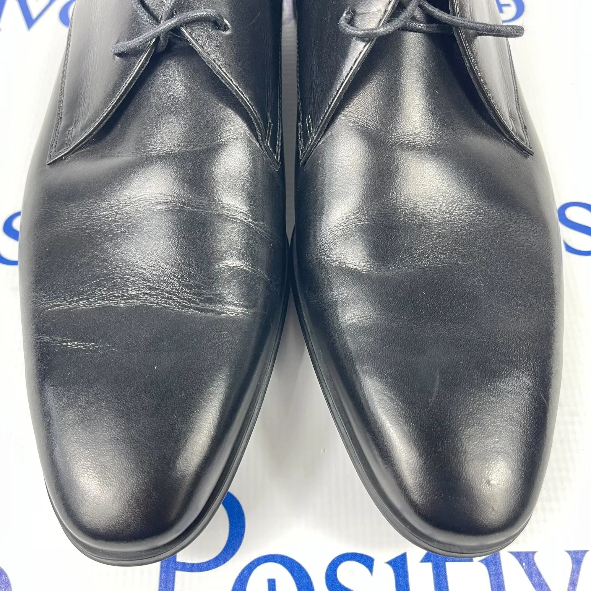 Paul Smith CON01 A-4 Coney Black Leather Derby Shoes  w/ Defect
