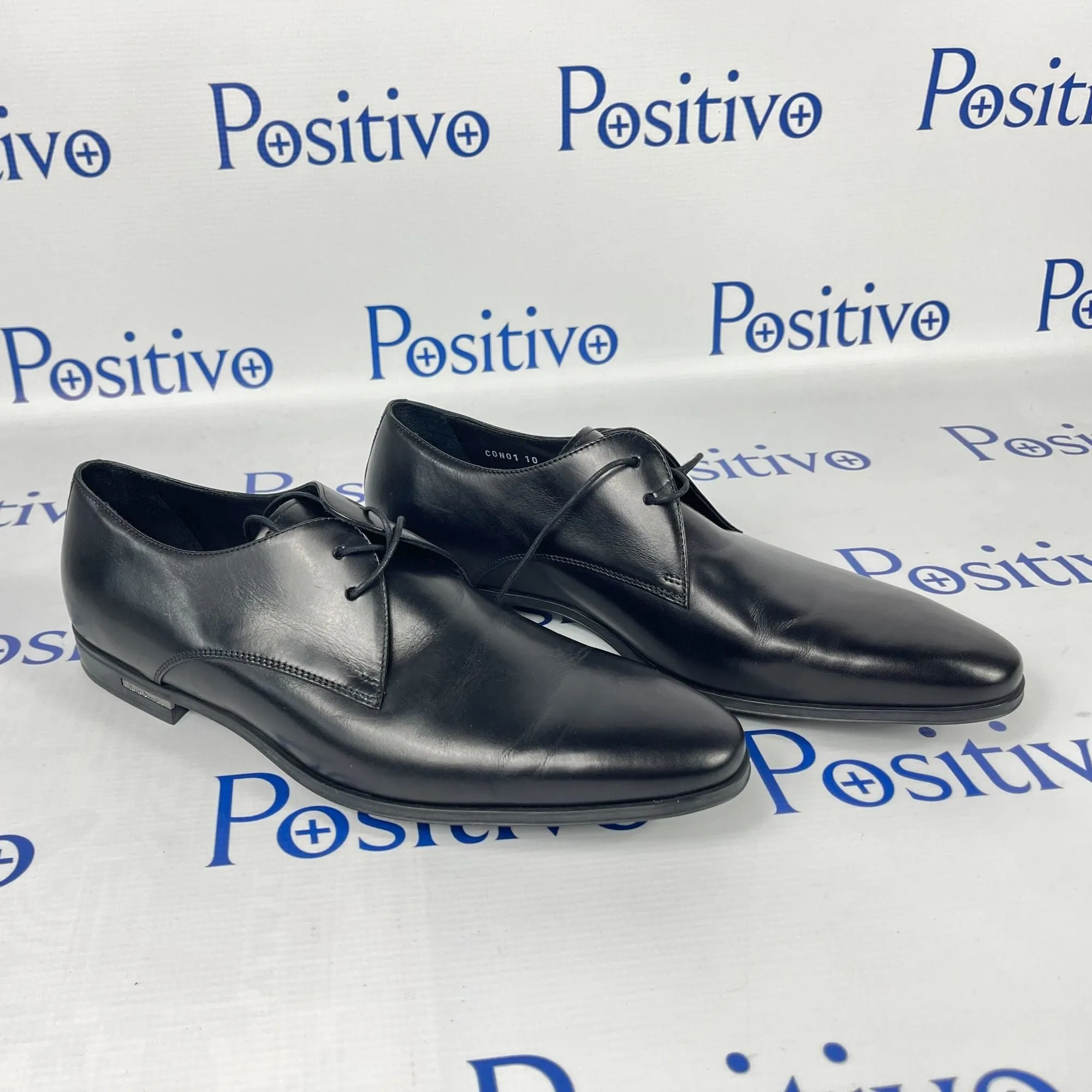 Paul Smith CON01 A-4 Coney Black Leather Derby Shoes  w/ Defect