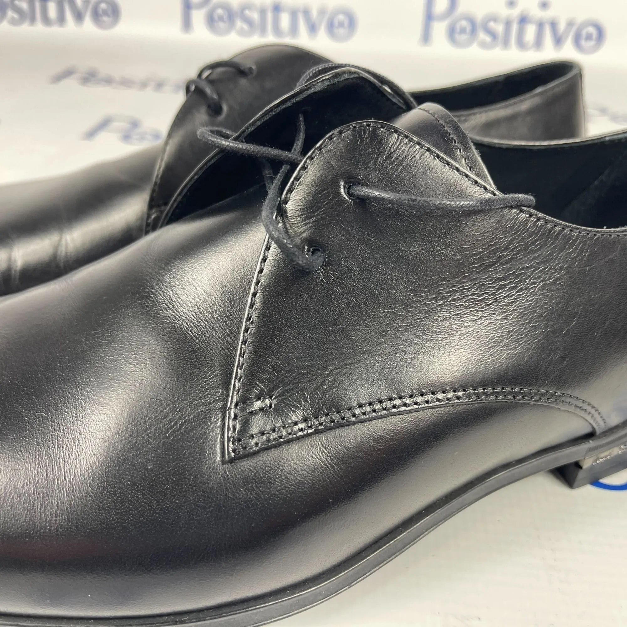Paul Smith CON01 A-4 Coney Black Leather Derby Shoes  w/ Defect