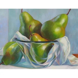 Pears in Glass Bowl
