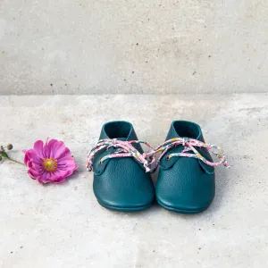 PETROL TRAVELLERS WITH LIBERTY PRINT LACES