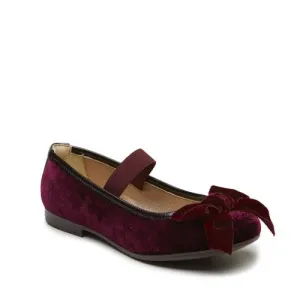Primigi Burgundy Velvet Balerinas