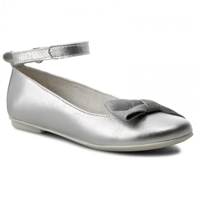 Primigi Silver Leather Ballerina Pumps
