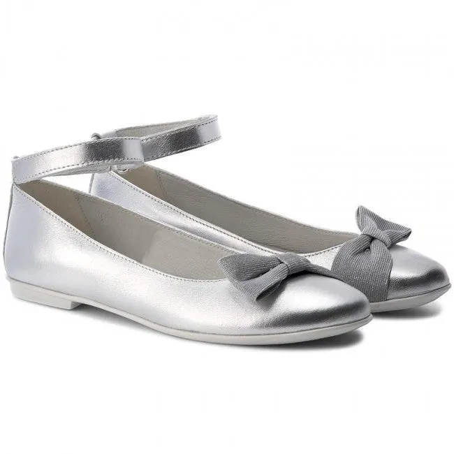 Primigi Silver Leather Ballerina Pumps