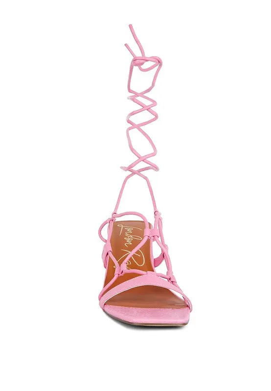 Provoked Lace Up Block Heeled Sandals